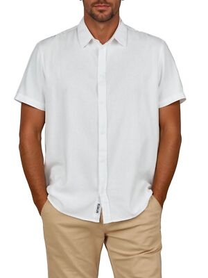 riverso Leinenhemd Herren Kurzarm Regular Fit RIVEmilio Freizeithemd Sommerhemd