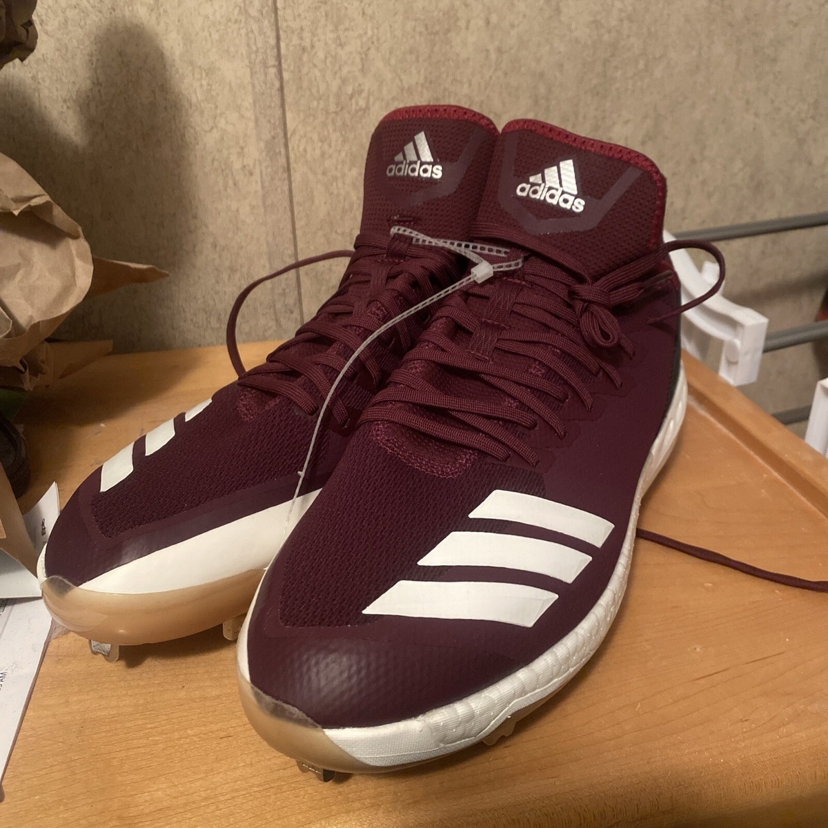 Adidas Baseball Cleats Mens Maroon White Boost Icon Metal