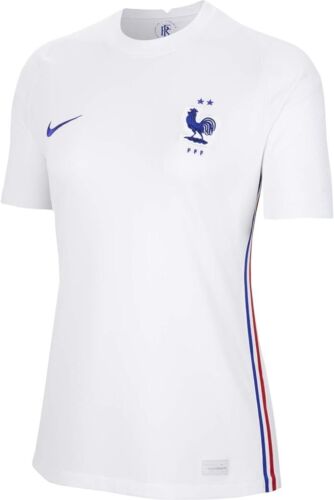 Nike 2020-2021 France Away Femmes Grand T-shirt Football Football Football Maillot Blanc Neuf avec étiquettes - Photo 1/9