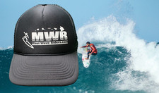 Maui Wave Riders Snapback Trucker Hat Black Mesh Cap Hawaii Surf Adjustable Otto
