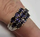 .925 sterling silver ring vintage Iolite Stones Vintage/estate Pleochroic Gem