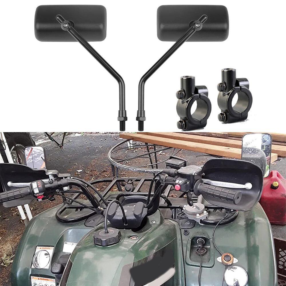 8mm Motorcycle Rearview Mirror Rectangle + Adapter For Yamaha