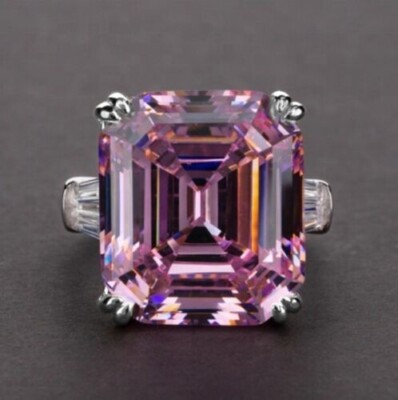 2.8 Ct Simulated Diamond Ring 925 Silver Plated Elegant Ring For Valentine Gifts