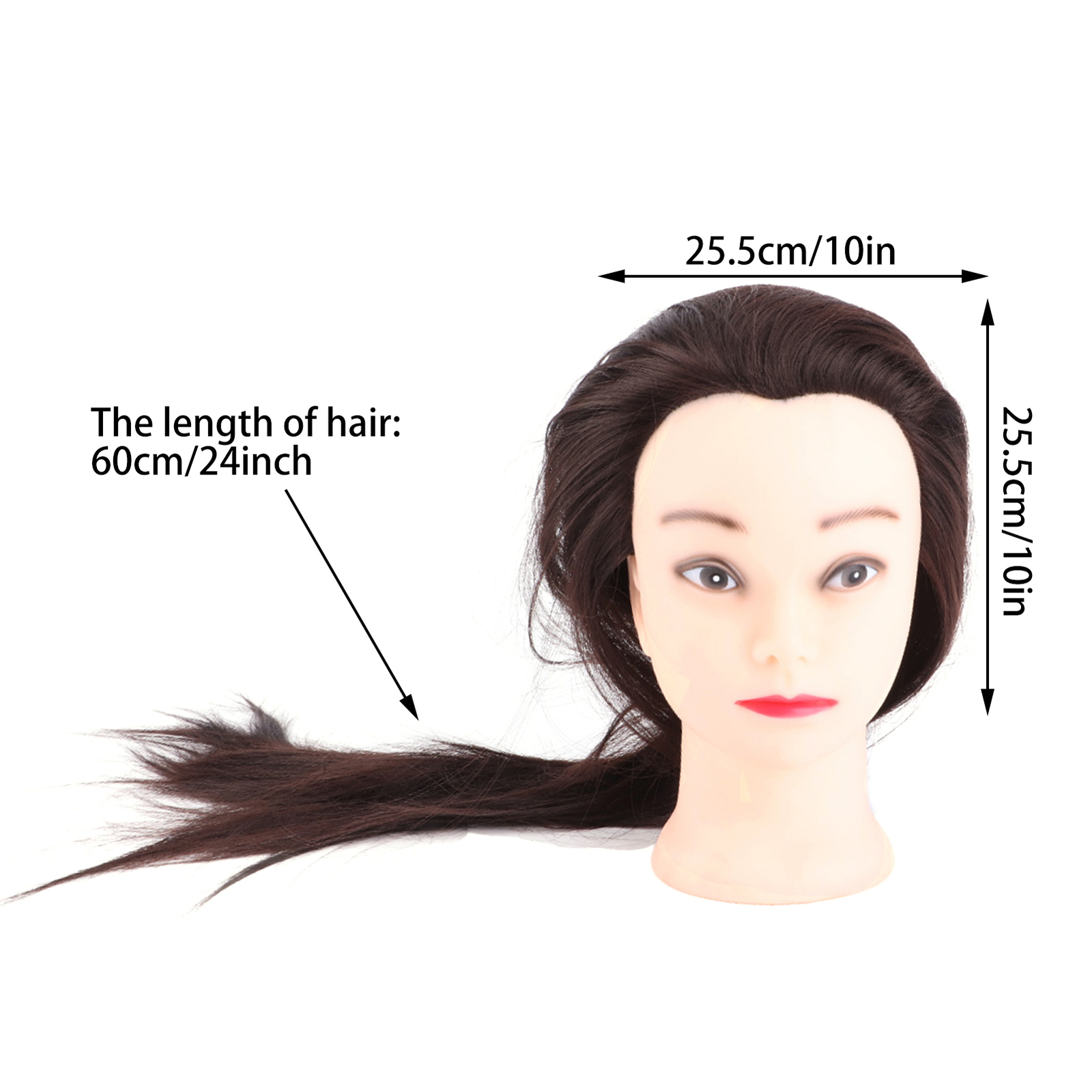 24'' Long Hair Hairdressing Mannequin Salon Training Head Model Doll With Clamp