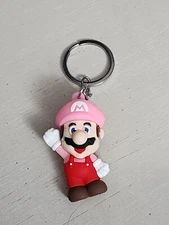 Super Mario Brothers Keychain Bookbag Charm Zipper Pull Keyring Mario Pink