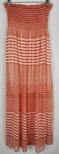Romeo & Juliet Couture NWT Womens Tube Top Coral Striped Dress Size S MSRP $158