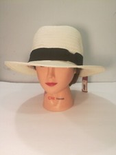 Merona Panama WHW16142 Fedora Womens Ladies Sun Hat White Bow, One Size 2014