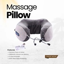 US Shiatsu Shoulder Neck and Back Massager Pillow with Heat Deep Kneading Pillow