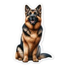 German Shepherd Dog Vinyl Sticker, Water Resistant, Water Bottle Laptop, 2 sizes