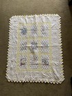 Vintage  Yellow And White Baby Quilt Embroidery 42” x 53” — photo 1