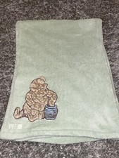 Classic Winnie The Pooh Sage Green Baby Blanket Honey Pot Lovey Soft 40x30