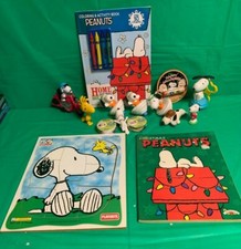 Snoopy Playschool puzzle - 8 pcs 2 coloring books  12 additional items-vintage
