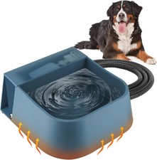 Heated Automatic Dog Water Bowl Dispenser Outdoor Heated Water Bowl for Dogs,...