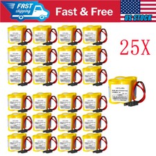 25 x BR-2/3AGCT4A 6V PLC Battery For FANUC A98L-0031-0025 CNC Mahine w Plug US.