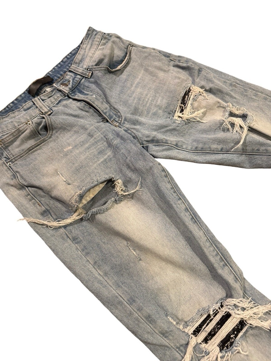 AMIRI MX1 BANDANA JEAN CLAY INDIGO 100% AUTHENTIC SIZE 32