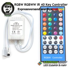 Controller LED RGBW RGBWW 12V - 24V con telecomando 40 tasti 5pin 96W - 192W