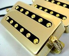 VINTAGE TONE SET OF GOLD HUMBUCKERS - 12 ADJ POLES - PICKUP SET