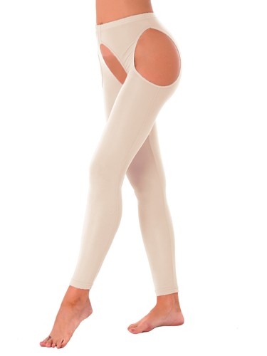 Mujeres High Rise Gimnasio Sin entrepierna Leggings Huecos Elastizados Yoga Pantalones - Imagen 46 de 54