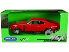 1968 OLDSMOBILE 442 RED 1/24 DIECAST MODEL CAR BY WELLY 24024