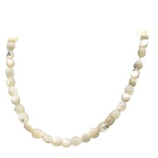 Creamy White Natural Mother of Pearl Shell Nugget Bead Strand 55 Pearls