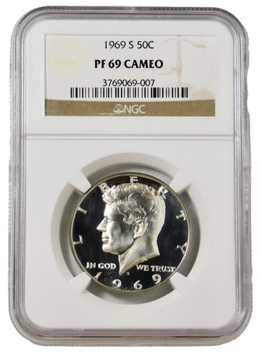 1969 S PR 69 DCAM Kennedy Half Dollar PF 69 ULTRA CAMEO Frosty