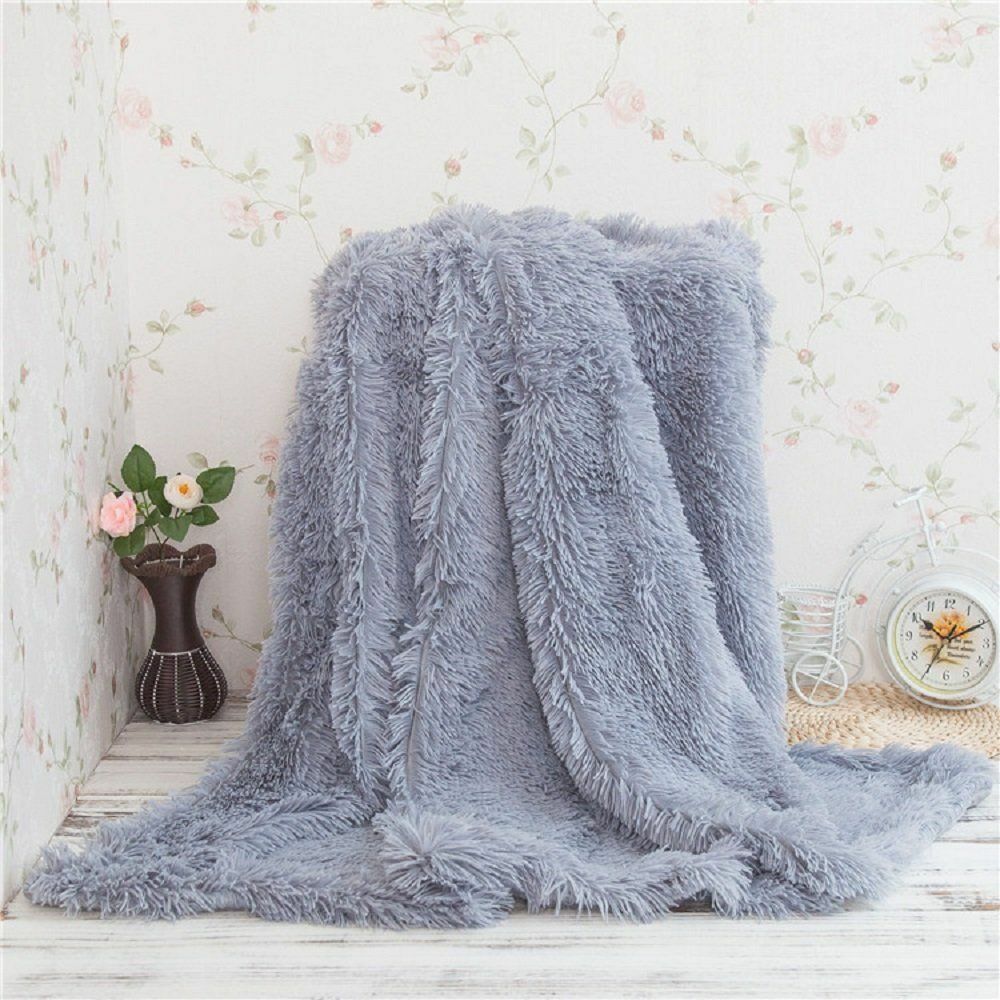 Soft Fuzzy Throw Blanket Plush Fur Big Large Warm Elegant Cozy Fluffy  Shaggy | eBay