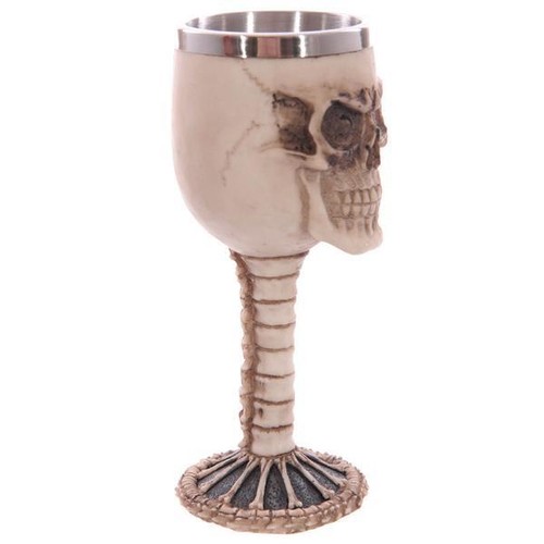 GOTHIC MEDIEVAL SKULL AND BONES DRINKING MUGS CUP PAGAN WINE GOBLET - Picture 5 of 9