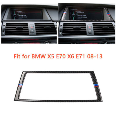 Carbon Fiber Front Navigation GPS Frame Cover Trim for BMW X5 E70 X6 E71 M Color