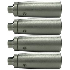 4 PACK XLR 3 pin male to RCA mono female jack metal mic adapter plug