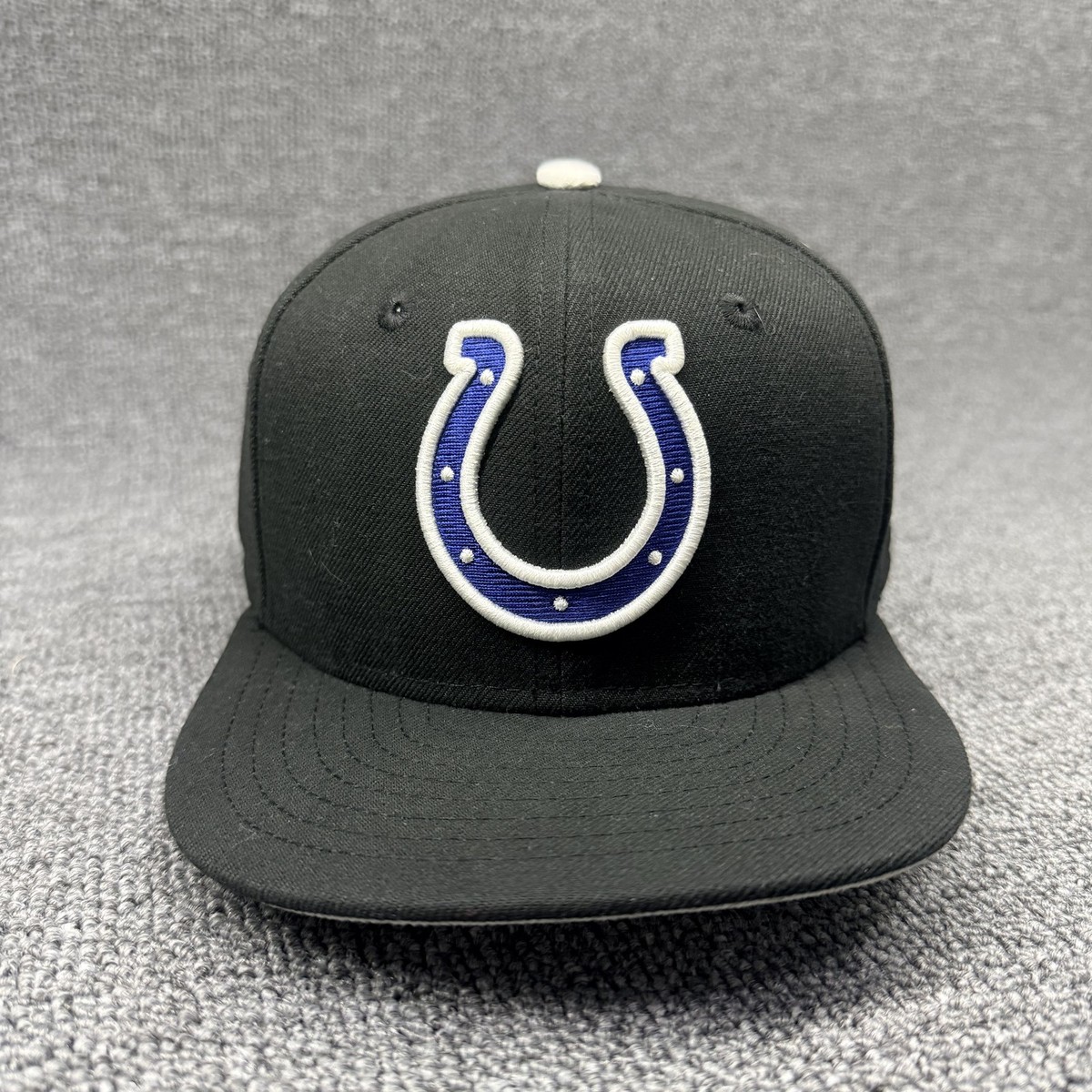 New Era 59FIFTY Indianapolis Colts NFL Fitted Hat Size 6 1/2 Black Blue Kids
