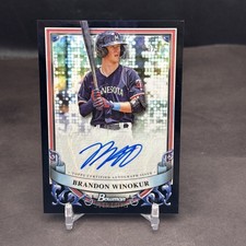 Brandon Winokur 2024 Bowman Sterling Prospect AUTO Black Lava Refractor 3/10 AM6