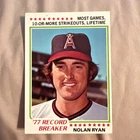 1978 Topps Set Break NOLAN RYAN # 6 REAL NICE VINTAGE CARD HOF Most Strikeouts