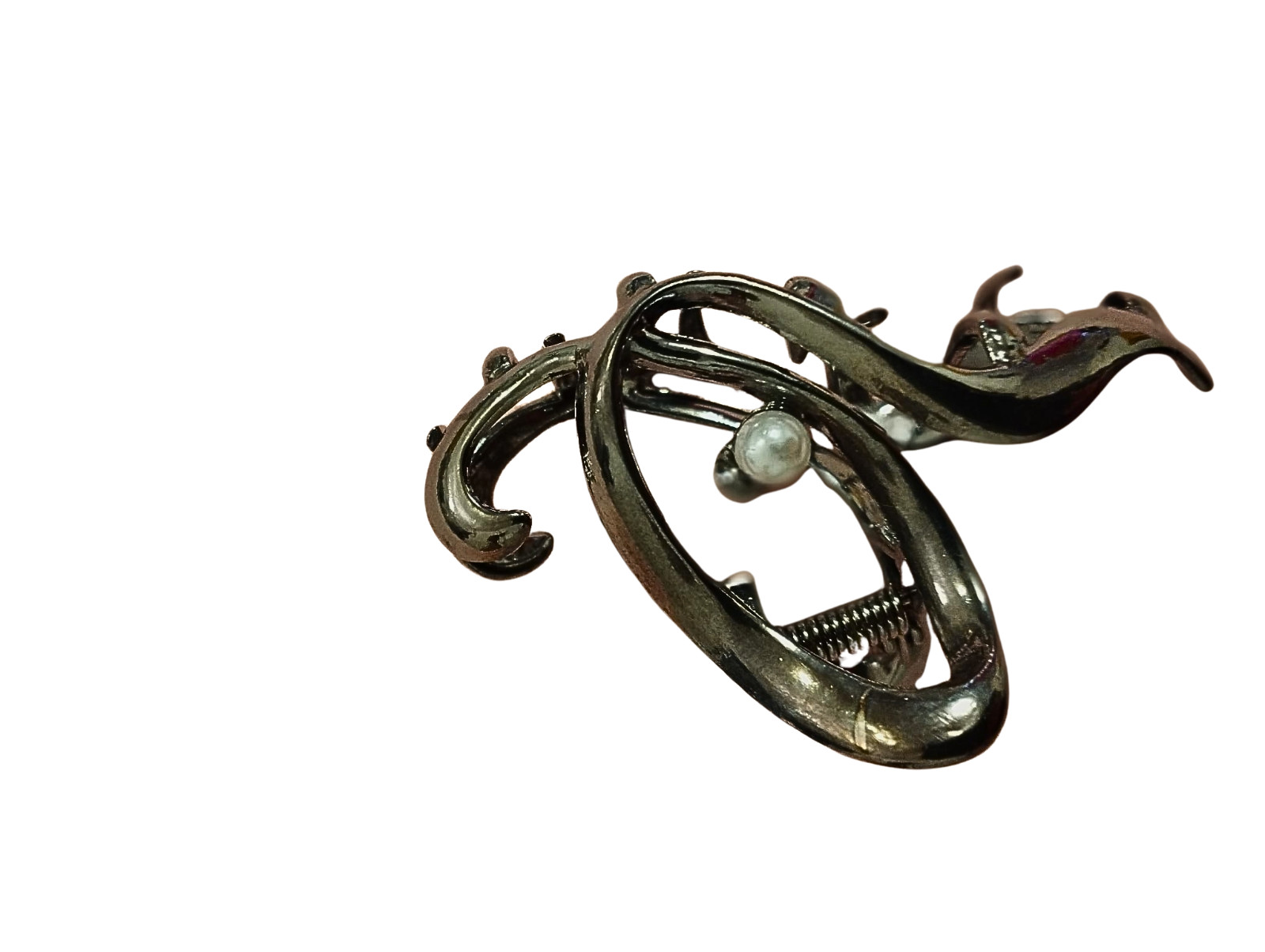 Broche Dragon avec Perle Blanche  Pierre Rouge   Style Asiat