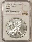2017-W $1 BURNISHED AMERICAN SILVER EAGLE 1 OZ .999 - NGC MS-70