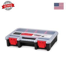 Compact Parts Organizer Box   Small Hardware Storage Case with 9 Compartments...