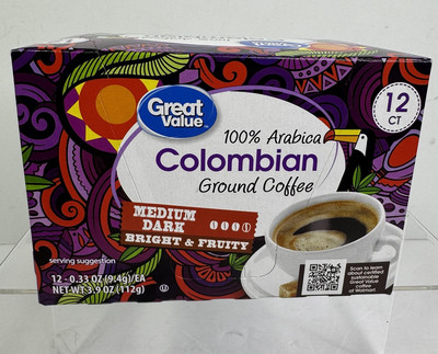 Great Value Donut Shop 100% Arabica Medium Roast Ground Coffee 12 count