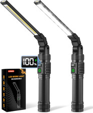 2Pack Magnetic Work Light, All Aluminum 1500 High Lumens Rechargeable LED Work