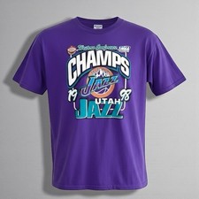 Vintage 1998 Utah Jazz Western Conference Champs Shirt Large NBA Finals Tee