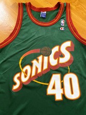 Canotta NBA Seattle SuperSonics Shawn Kemp Champion Basket Jersey Maglia Payton