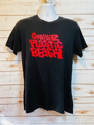 Gorillaz Plastic Beach Red & Black Album Logo TShirt Merch L SOFT