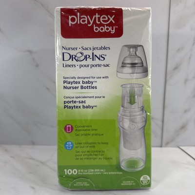 Playtex Baby Drop-Ins Liners | Baby Nurser Bottles  8-10oz  100 Count New/Sealed