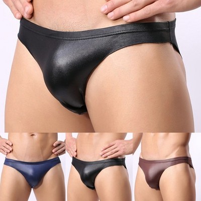 Sexy Herren Kunstleder Jockstrap Bikini Slip Tanga Unterwäsche Nachtclub Zuhause