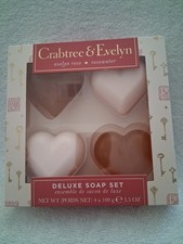 Crabtree Evelyn Rosewater Evelyn Rose Heart Shaped Bar Soap 4x3.5oz
