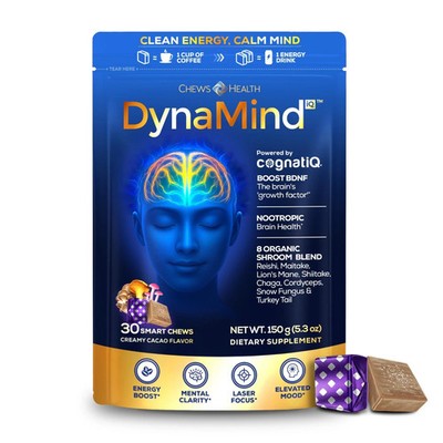 DynaMind iQ Chews Brain Supplement for Memory and Focus, 30 Count (Pack of 1) 
