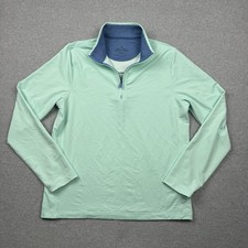 Brooks Brothers Sweatshirt Mens M Teal Pullover Quarterzip Performance Series