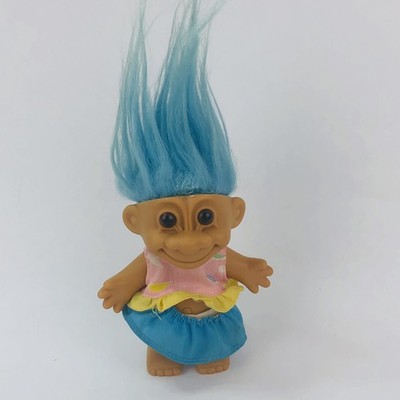 VTG RUSS Troll Doll Blue Aqua Hair Tank Top Beach Party Dress 4 