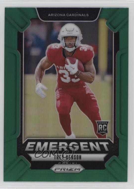 2024 Panini Prizm Emergent Green Prizm Trey Benson #17 Rookie RC r3h