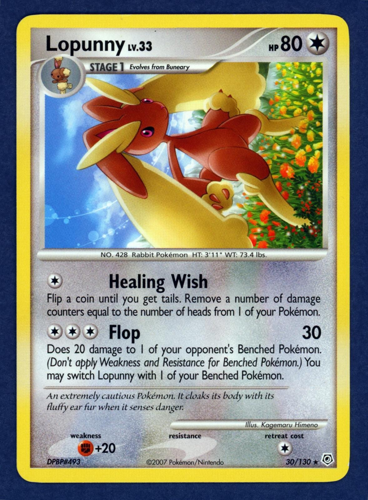 Lopunny 30/130 Rare Diamond & Pearl Pokemon Lightly Played