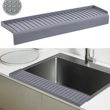 Sink Edge Protector with Suction Cup 4"x14", Silicone Sink Splash Guard for K...