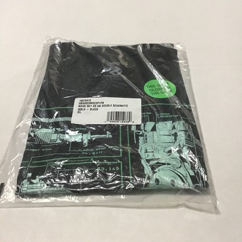 Ghostbusters Ecto-1 Double Schematic Glow In The Dark T Shirt XL Black NWT